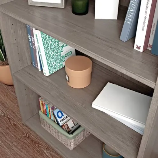 35.27" 3 Shelves Beginnings Bookcase Silver Sycamore - Sauder image {4}