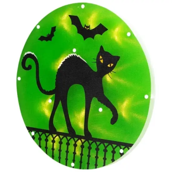 Northlight Lighted Black Cat with Bats Halloween Window Decoration - 13.75" image {3}