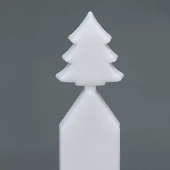 LuxenHome 8-Piece Light Show Fence Design Outdoor Holiday Decoration White image {8}