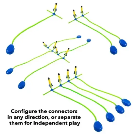 HearthSong Kids Stomp Backyard Launch Rocket Flyers, Set of Eight image {2}