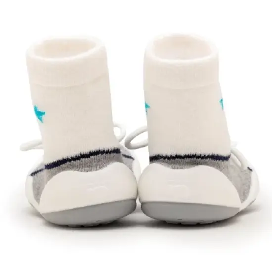 Komuello Baby Boy First Walk Sock Shoes String Grey image {4}