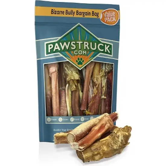 Pawstruck Natural &ldquo;Bizarre&rdquo; Bully Sticks Bargain Bag for Dogs & Puppies - Best Bulk Long Lasting Low Odor Chew Bones image {6}