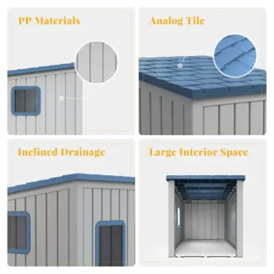 Decksplore Pet House Indoor Outdoor Use Easy to Clean Durable Slanted Top image {5}