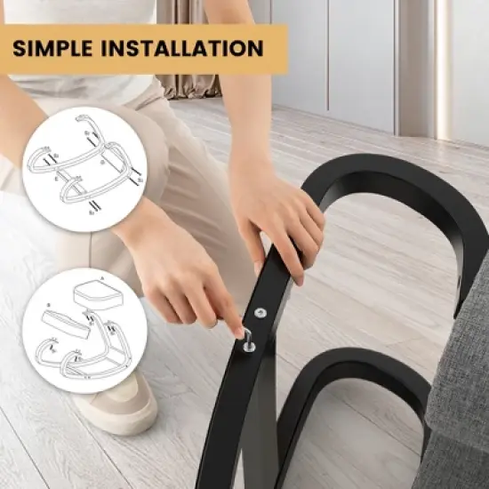 Costway Rocking Kneeling Chair Ergonomic Posture Correcting Back Pain Padded Cushion image {7}