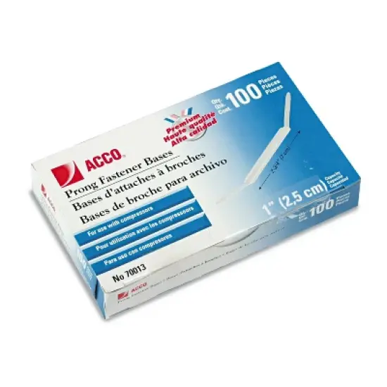 Acco Prong Bases for Two-Piece Paper Fasteners 1" Capacity 2 3/4" Center 100/Box 70013 image {2}