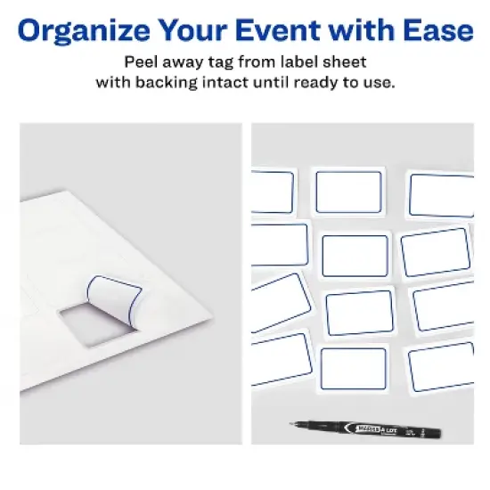 Avery Adhesive Name Tags, Donuts, Pink & Blue, 2-1/3" x 3-3/8", 80 Name Stickers (80029) image {4}