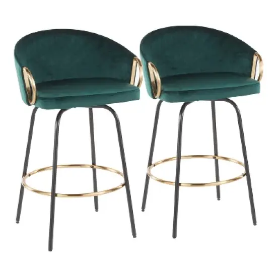Set of 2 Claire Upholstered Counter Height Barstools - Lumisource image {13}