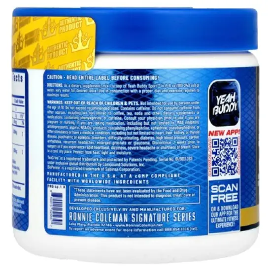 Ronnie Coleman Signature Series, Yeah Buddy Sport, Preworkout, Apple Blast, 5.71 oz (162 g) image {2}