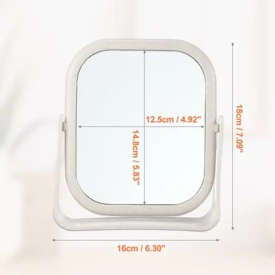 Unique Bargains Plastic Double Sided 360&deg; Rotating Makeup Mirror 1 Pc image {2}