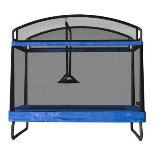 Belatt 4x6FT Rectangular Outdoor Trampoline with Safety Net &ndash; Black & Blue, for Kids and Adults image {7}