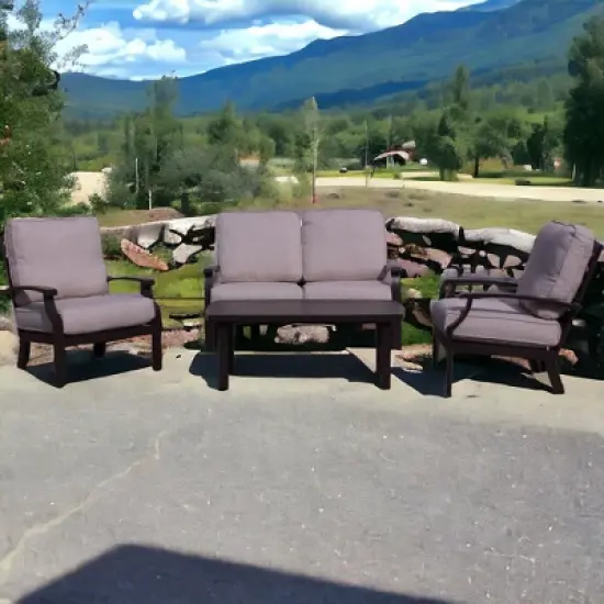 Courtyard Casual Madison 4 pc Loveseat Seating Group  Includes:  One Loveseat, Two Club Chairs and One Coffee Table image {1}