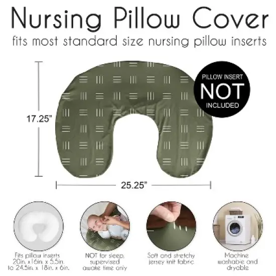 Sweet Jojo Designs Boy, Girl, Unisex/Gender Neutral Support Nursing Pillow Cover (Pillow Not Included) Jungle Green and White image {5}