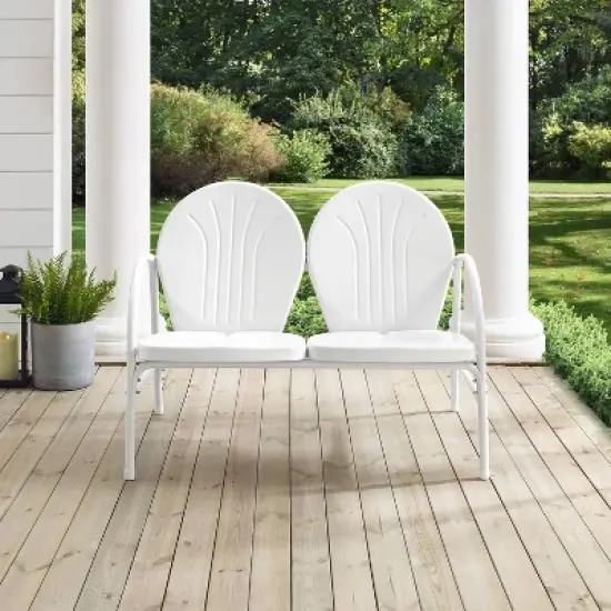Griffith Outdoor Loveseat - White - Crosley image {4}