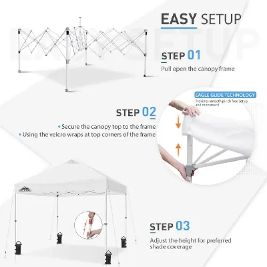 EAGLE PEAK 10 x 10ft Heavy Duty Commercial Pop Up Canopy Industrial Tent image {1}