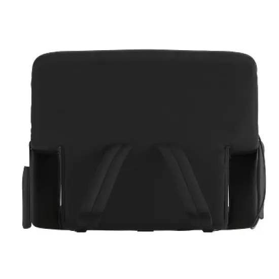 Emma and Oliver Extra Wide Foldable Reclining Heated Stadium Chair with Backpack Straps - Black image {2}