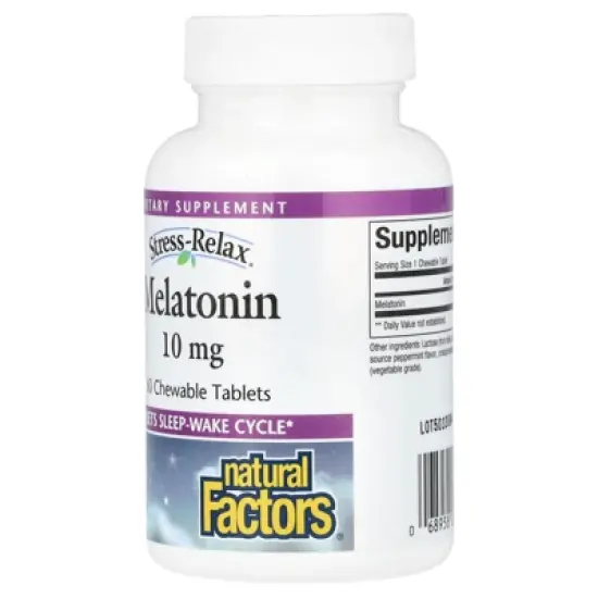 Natural Factors Stress-Relax, Melatonin, 10 mg, 60 Chewable Tablets image {2}