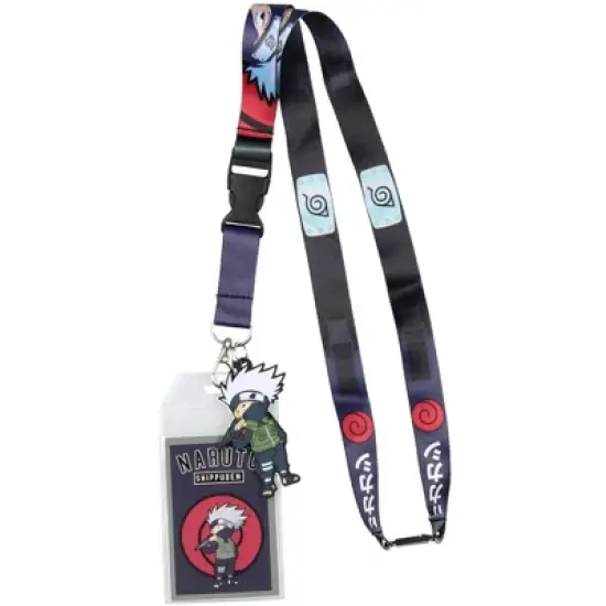 Naruto Shippuden Anime Kakashi ID Badge Holder Lanyard w/ Kakashi Rubber Pendant image {4}