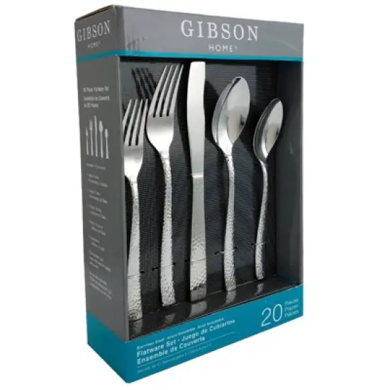 Gibson Home 20pc Stainless Steel Brighton Silverware Set: Flatware Service for 4, Dishwasher-Safe, Includes Forks & Spoons image {3}