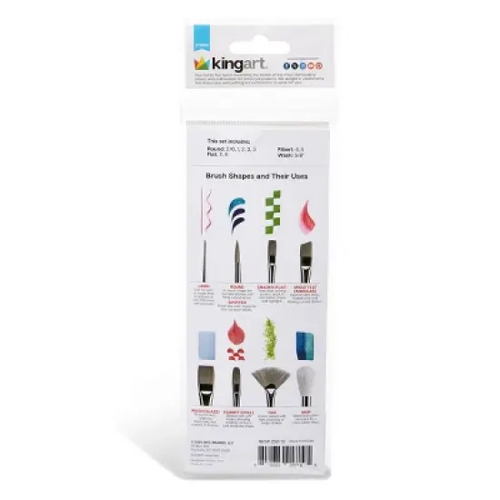 KINGART Gold Nylon Brush Set 10 pc image {4}