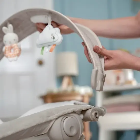 Ingenuity InLighten Baby Bouncer Seat, Light Up Toy Bar, Bunny Tummy Time Pillow Mat - Twinkle Tails image {7}