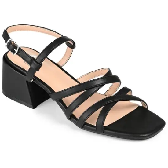 Journee Collection Womens Kempsy Open Square Toe Block Heel Sandals image {10}