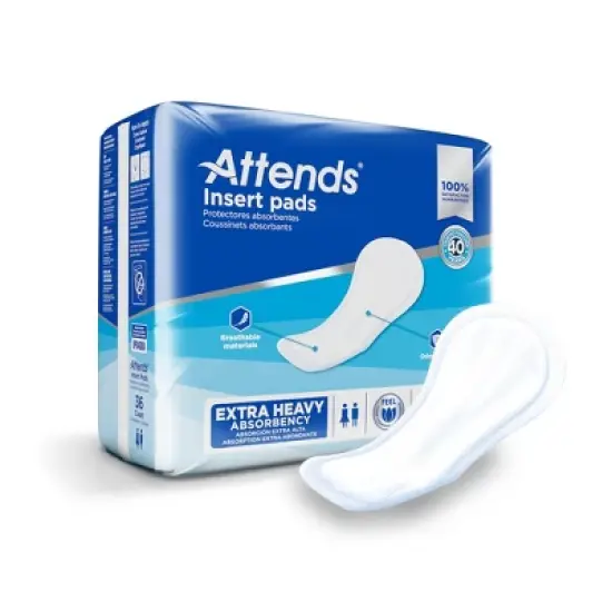 Attends Insert Pad Unisex Incontinence Liner 16.5" L IP0400A, Moderate to Heavy, 144 Ct image {3}