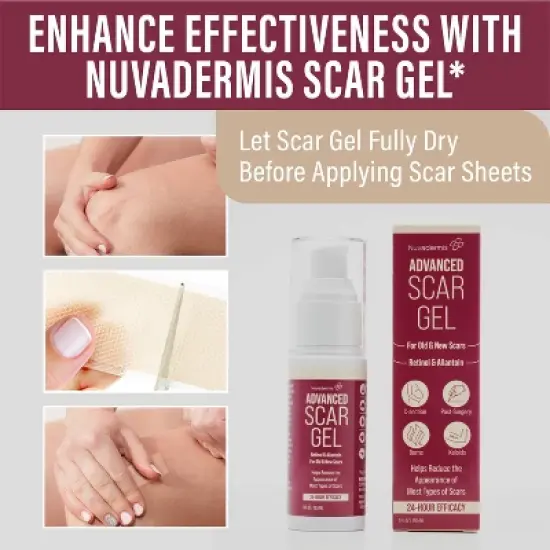 Nuvadermis Medical Grade Water Resistant Reusable Silicone Scar Sheets - Clear - 4ct image {7}