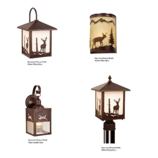 VAXCEL 1 Light Burnished Bronze Rustic Outdoor Tree Post Light White Glass image {9}