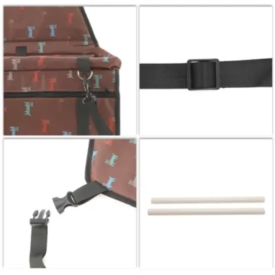 Unique Bargains Dog Print Pet Car Seat Cover 15.75"x12.6"x9.84" Brown 1 Pc image {2}