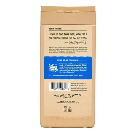 DR. SQUATCH Men's Natural Non-Exfoliating Body Wash - Fresh Falls - 14 fl oz image {1}