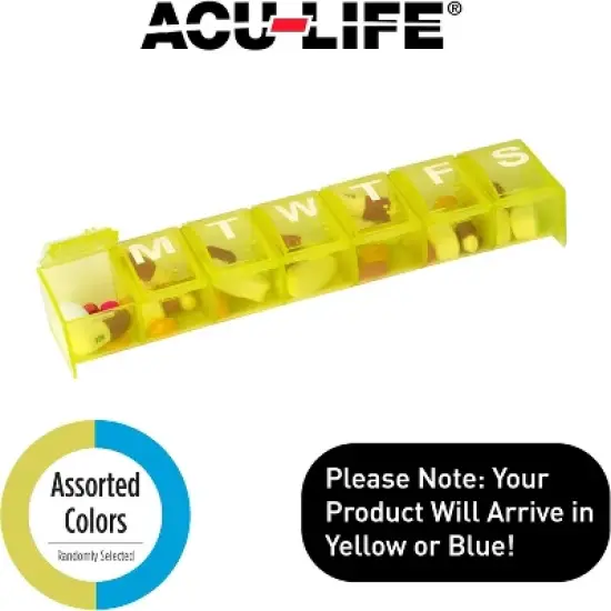 Acu-Life 7-Day Pill Reminder Large Yellow image {2}