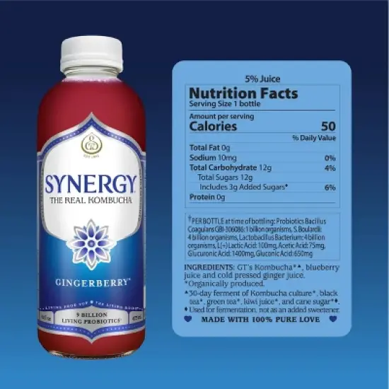 Synergy The Real Kombucha, Gingerade &ndash; 16 fl oz image {10}