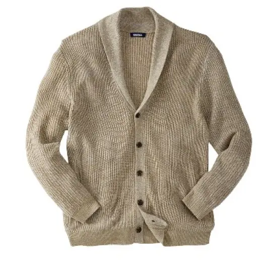 KingSize Men's Big & Tall Shaker Knit Shawl-Collar Cardigan Sweater image {8}