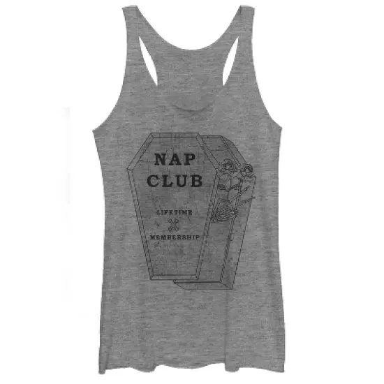 Women's CHIN UP Halloween Nap Club Coffin Racerback Tank Top image {3}