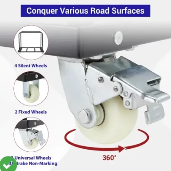 Drywall Cart Steel Panel Truck1500 LBS Heavy Duty Drywall Cart Steel Panel Truck w/Wheels Chair Cart Desk Trolley image {2}