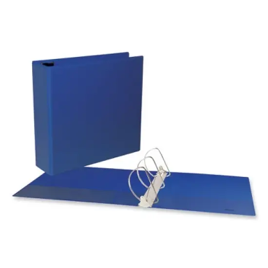 Universal Slant D-Ring View Binder, 3 Rings, 3" Capacity, 11 x 8.5, Navy Blue image {7}