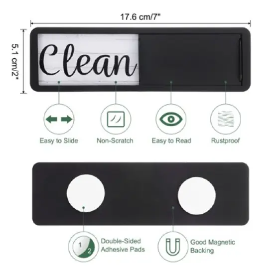 Unique Bargains Kitchen Hotel Clean Dirty Sign Plastic Rectangle Dishwasher Magnet image {1}