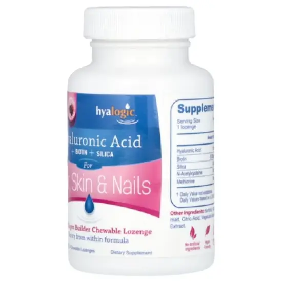 Hyalogic HA Collagen Builder, Hyaluronic Acid + Biotin +Silica, Mixed Berry, 30 Chewable Lozenges image {3}