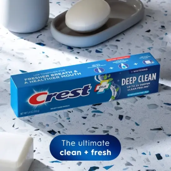 Crest + Deep Clean Complete Whitening Toothpaste Effervescent Mint - 5.4oz image {3}