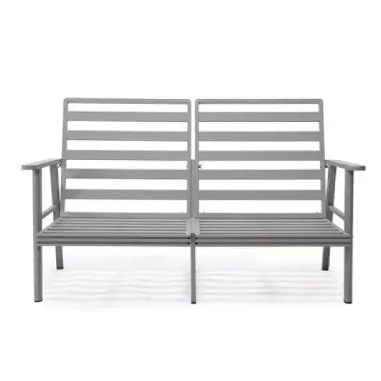 Leisuremod Walbrooke Modern 3 Piece Patio Set with Grey Aluminum Frame image {10}