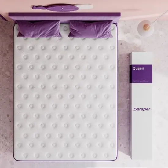 Sersper 8" Pillow Top Memory Foam Spring Hybrid Mattress - Compatible with Platform Bed, Box Spring, or Slat Base image {6}