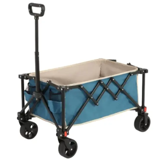 FATMOON Folding Wagon Cart with All Terrain Wheels & Adjustable Handle,360&deg; Smooth Mobility,Foldable Design for Camping,Shopping,Sports,Outdoor image {13}