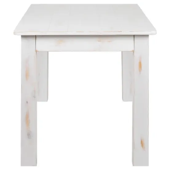 Emma and Oliver 46" x 30" Rectangular Antique Rustic Solid Pine Farm Dining Table image {11}