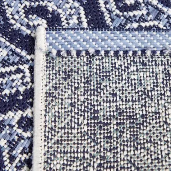 9'2"x12' Paisley Outdoor Rug Blue - Threshold&trade;: Weather-Resistant Traditional Area, Woven Polypropylene image {2}