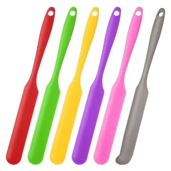 Unique Bargains Silicone Jar Spatula,  Heat Resistant Jam Spreader Non-Stick Long with Handle image {8}