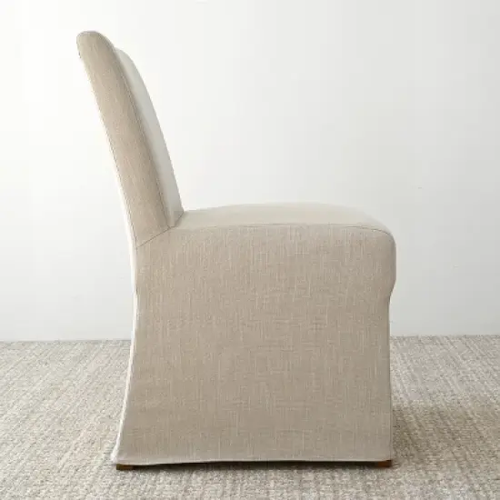 Removable Slipcover Dining Chairs,Armless Accent Chairs with Skirt,Upholstered Parsons Chairs for Living Room or Dining Room-Maison Boucle image {5}
