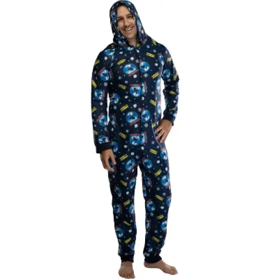 Polar Express Adult Believe Hooded One-Piece Footless Sleeper Union Suit image {3}