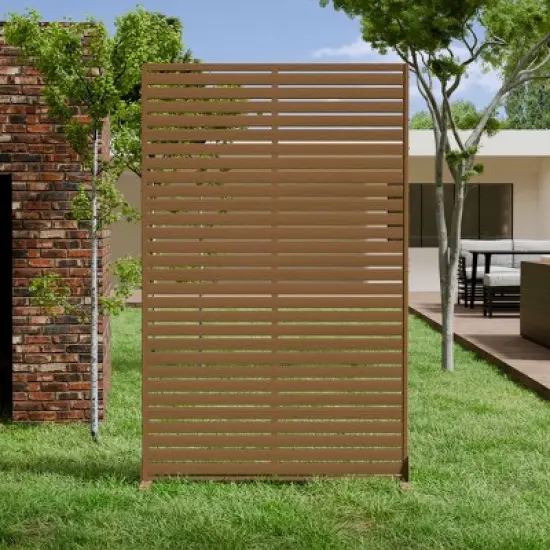 SEVOBAL Patio Decorative Screens 6 Piece Plastic Patio Screen with Venetian Flower Design for Yard, Garden, Indoor Spaces, Brown, 45.47"15.75"72.05" image {5}