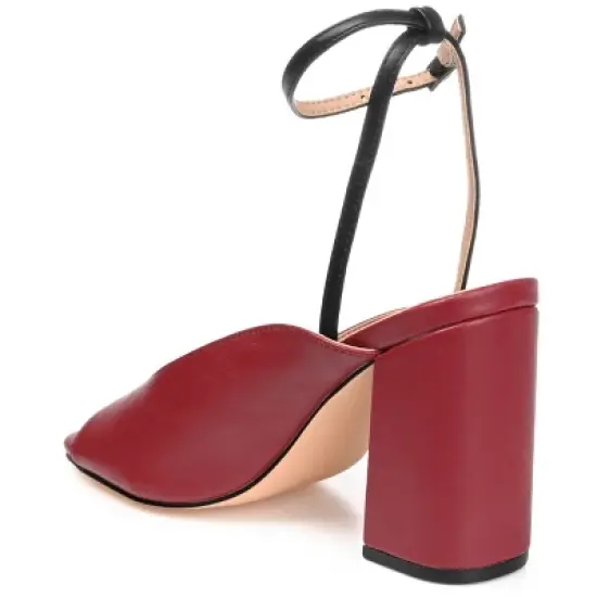 Journee Collection Womens Calypso Buckle Ankle Strap Block Heel Sandals image {6}