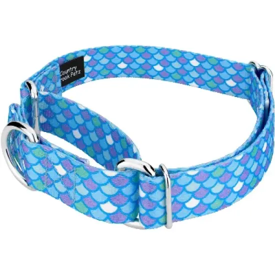Country Brook Petz - Mermaid Scales Martingale Dog Collar image {1}